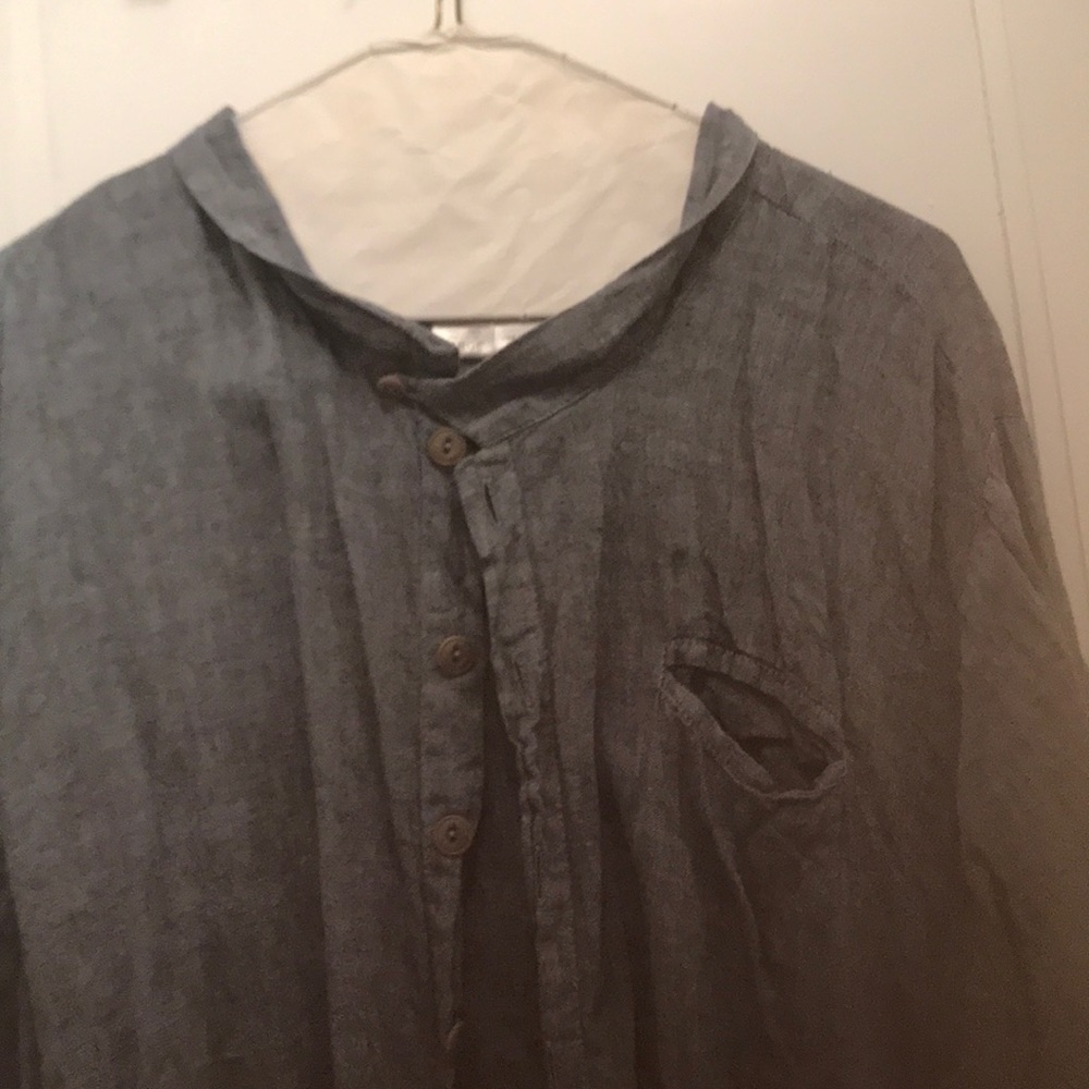 Flax linen/denim shirt